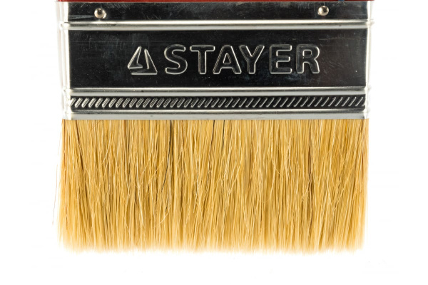 Плоская кисть STAYER UNIVERSAL-EURO светлая натуральная щетина, пластмассовая ручка, 100мм 0108-100