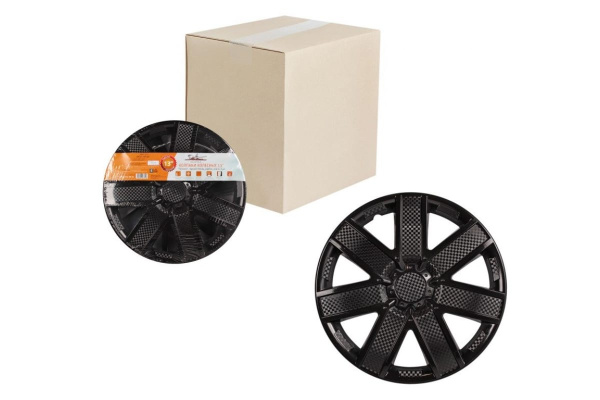 Колесные колпаки Airline 15" Гелакси, черный глянец, карбон, 2 шт. AWCC-15-22