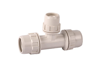 Тройник редукционный "ШиреФит" (20х16х20 мм) для трубопровода Зубр 51506-20-16-20