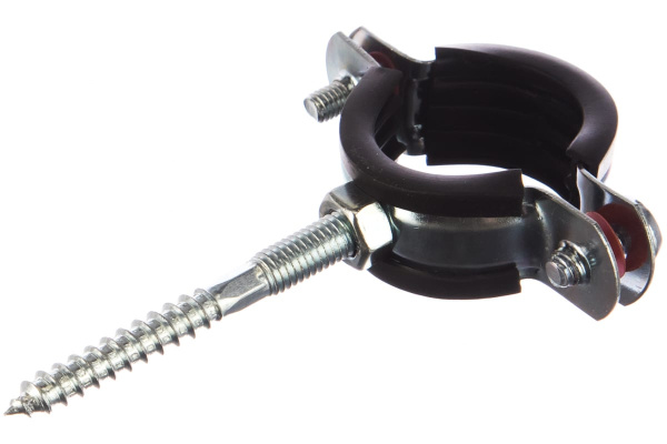 Трубный хомут с гайкой ЗУБР оцинкованный, в комплекте с сантехнической шпилькой 37866-32-37