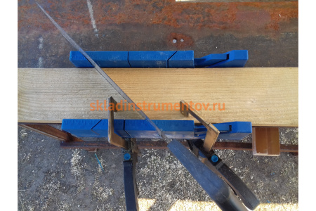 Пластиковое стусло + пила 350мм, синее, 4 угла для запила СИБРТЕХ 22536