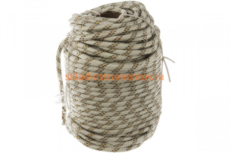 Плетеный 24-прядный капроновый фал с сердечником 12мм, бухта 100м, 2200кгс СИБРТЕХ Россия 93972