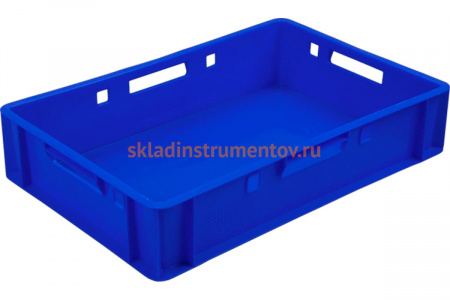 Мясной ящик п/э сплошной 600х400х120 синий Тара.ру Е1 07721