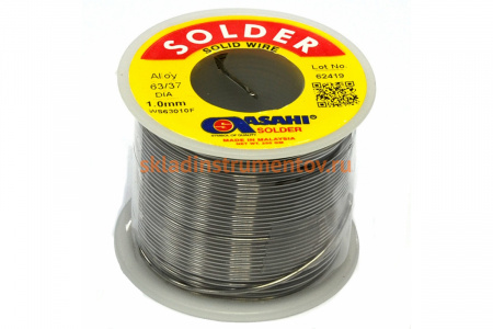 Припой (1 мм, 0.25 кг, Sn63/Pb37, без флюса) ASAHI 00-00000288