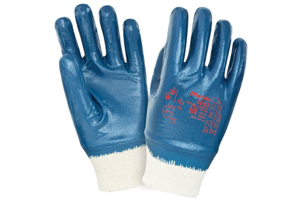 Перчатки 2Hands джерси/полное покрытие нитрилом, манжет резинка 0543-11