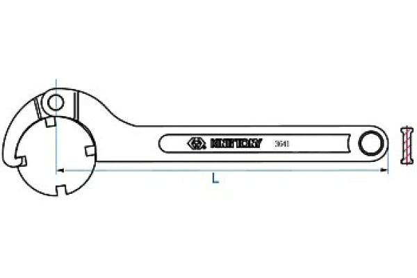 Радиусный шарнирный ключ для цилиндрического крепежа 35-50мм KING TONY 3641-50