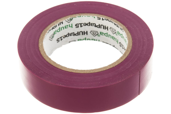 Изолента ПВХ HAUPA цвет фиолетовый, шир.15мм, длина 10 м, d 60 мм 263812