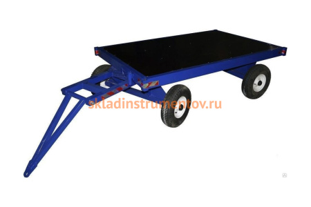 Большегрузная телега с настилом из фанеры RUSKLAD БТ 3 Н (1250x3000) d540 с пневматическими колёсами