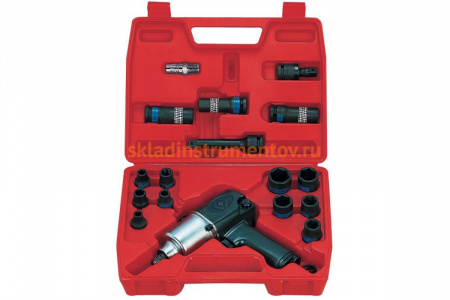 Пневматический ударный гайковерт с комплектом головок (21 предмет) KING TONY 44116MP