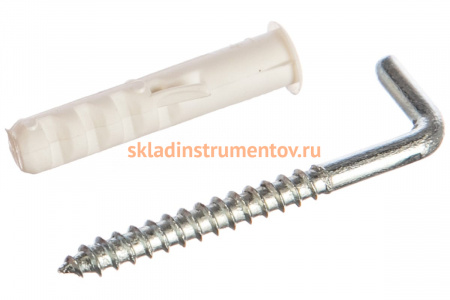 Распорный дюбель Зубр МАСТЕР тип ЕВРО с шурупом-крюком, 6х30 / 4х45 мм, 8 шт 30676-06-30