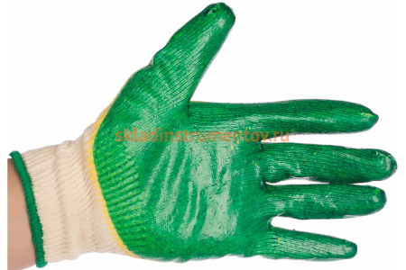 Перчатки трикотажные с двойной обливной ладонью из латекса (размер L-XL) "МАСТЕР" ЗУБР 11459-XL