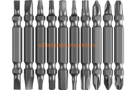 Набор бит МХ-10 Cr-V, двусторонние для шуруповерта ЗУБР 26089-H10