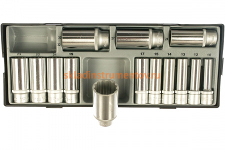 Набор головок длинных 12-гранных, 1/2", 14 шт. FORCE T4143-9