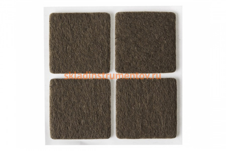 Самоклеящиеся накладки на мебельные ножки Stayer COMFORT фетровые, коричневые, квадратные - 25*25 мм, 4 шт 40912-25