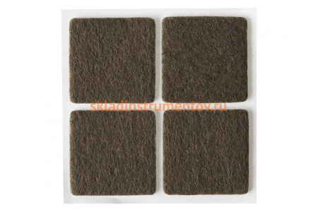 Самоклеящиеся накладки на мебельные ножки Stayer COMFORT фетровые, коричневые, квадратные - 25*25 мм, 4 шт 40912-25