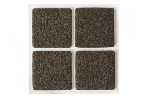 Самоклеящиеся накладки на мебельные ножки Stayer COMFORT фетровые, коричневые, квадратные - 25*25 мм, 4 шт 40912-25