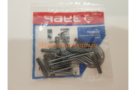 Дюбель 15 шт. с шурупом (6x30 мм) Евро Зубр 30662-06-30