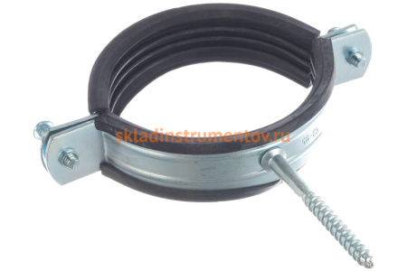 Трубный хомут Зубр оцинкованный, с шурупом, 3", 100шт 37854-83-95-100