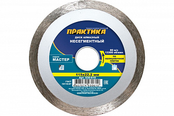 Диск алмазный Мастер (115х22.2 мм) ПРАКТИКА 030-610