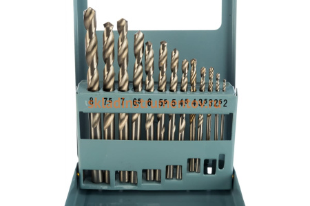 Набор сверл по металлу 2 - 8 мм, металлический короб, 13 шт. РемоКолор 36-8-301