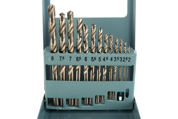Набор сверл по металлу 2 - 8 мм, металлический короб, 13 шт. РемоКолор 36-8-301
