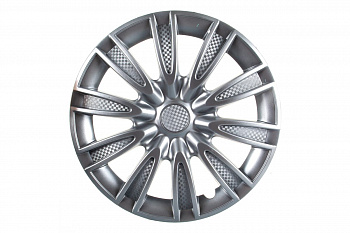 Колесные колпаки Airline 14" Торнадо, серебристый, карбон, 2 шт. AWCC-14-06