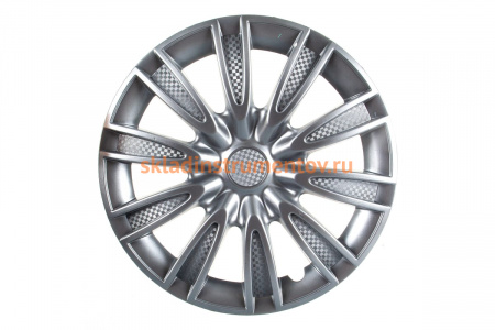 Колесные колпаки Airline 14" Торнадо, серебристый, карбон, 2 шт. AWCC-14-06