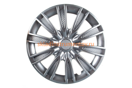 Колесные колпаки Airline 14" Торнадо, серебристый, карбон, 2 шт. AWCC-14-06