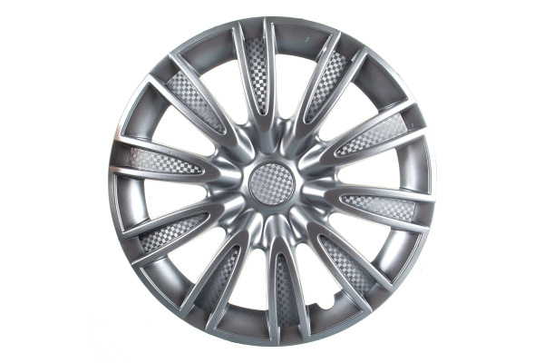 Колесные колпаки Airline 14" Торнадо, серебристый, карбон, 2 шт. AWCC-14-06