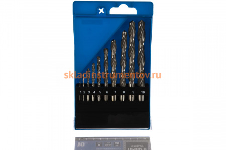 Набор сверл по металлу (10 шт., 1.5-10 мм, класс В) Зубр 29621-H10