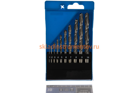 Набор сверл по металлу (10 шт., 1.5-10 мм, класс В) Зубр 29621-H10