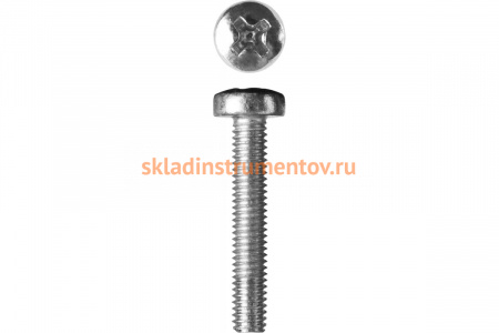 Винт Зубр DIN 7985, M5 x 50 мм, 5 кг, кл. пр. 4.8, оцинкованный 303150-05-050