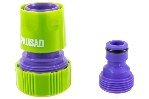 Пластмассовый соединитель-адаптер Palisad 3/4" внешняя резьба соединитель шланга 3/4" 65755