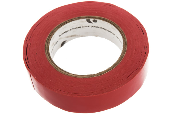 Клейкая изоляционная лента РемоКолор ПВХ, красная, ширина 15 мм 49-5-002