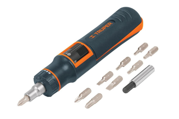 Отвертка с трещоткой и битами TRUPER 11 предметов 14145