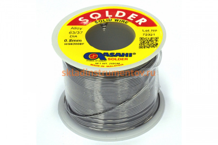 Припой (0.8 мм, 0.25 кг, Sn63/Pb37, без флюса) ASAHI 00-00001191