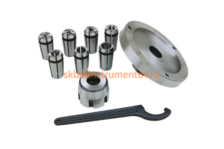 Патрон цанговый с цангами (4-16 мм) для токарного станка BD-7 Jet 50000921