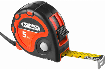 Рулетка MIRAX RX-3 5м / 19мм в двухкомпонентном пластиковом корпусе 34013-05-19