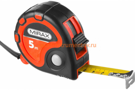 Рулетка MIRAX RX-3 5м / 19мм в двухкомпонентном пластиковом корпусе 34013-05-19