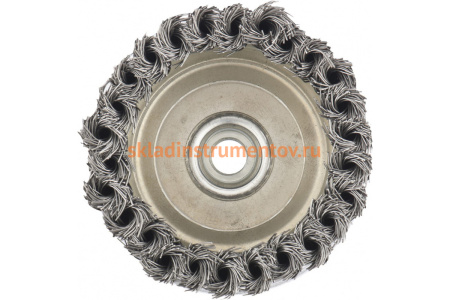 Щетка Matrix для УШМ Heavy Duty 100 мм М14 "чашка" крученая металлическая проволока 74672