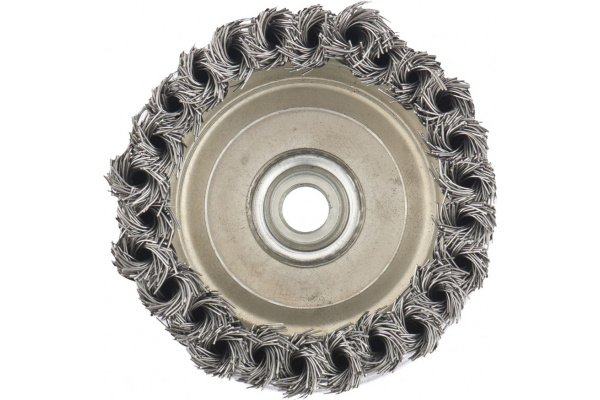 Щетка Matrix для УШМ Heavy Duty 100 мм М14 "чашка" крученая металлическая проволока 74672