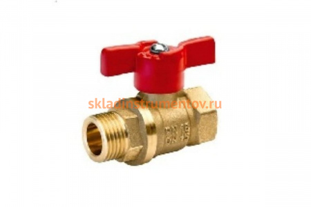 Шаровой кран БАЗ 11Б27п1 Ду20, А31/1, вр/нр, бабочка, латунь БАЗ.А31.1.20