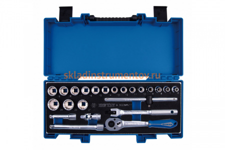 Набор торцевых головок с принадлежностями 3/8" KING TONY двенадцатигранные, 6-24 мм, 23 предмета 3023MRV11