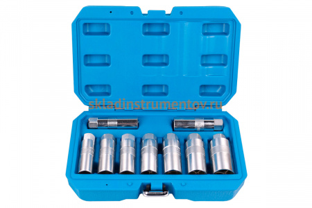 Набор проходных удлиненных головок для разбора стоек, 9 предметов AV Steel AV-922055