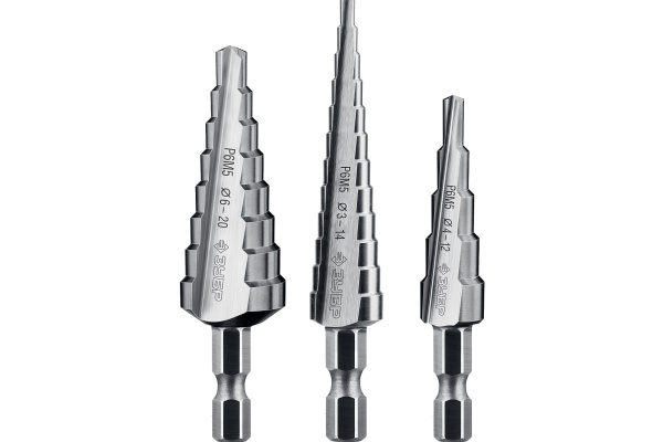 Набор ступенчатых сверл по сталям и цветным металлам (3 шт; 3-20 мм; Р6М5) ЗУБР 29670-3-20-H3_z01