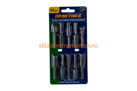 Набор шарошек стальных по дереву ПРАКТИКА 648-434