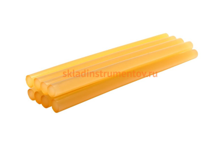Клей желтый, прозрачный (8 шт; 11х200 мм) для клеевого пистолета ПРАКТИКА 641-640