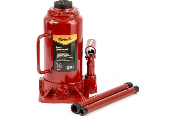 Гидравлический бутылочный домкрат SPARTA 16 т, h подъема 220-420 мм 50327