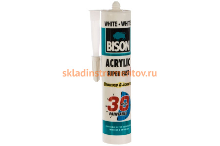 Герметик акриловый супербыстрый BISON ACRYLIC 30 MIN WHITE 30 мин 300 ML 6306980