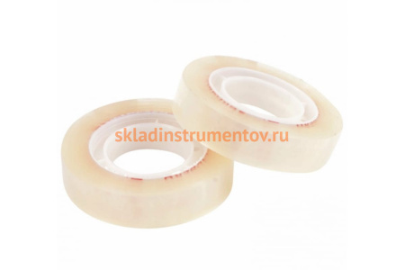 Клейкие ленты BRAUBERG 12 мм х 33 м, канцелярские, комплект 2 шт, прозрачные, гарантированная длина, европодвес 221694